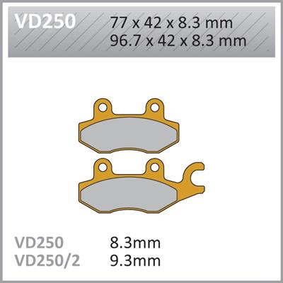VD250 VESRAH DISC BRAKE PADS