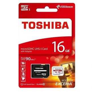 TOSHIBA MICRO SD / HC / XC 90MB 16GB MEMORY CARD WITH SD ADAPTOR