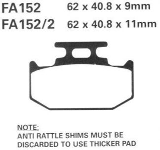 FA152/2 TT – EBC DISC BRAKE PADS TOUT TERRAIN