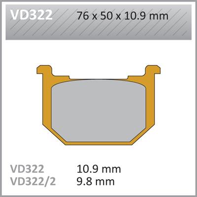 VD322 VESRAH DISC BRAKE PADS