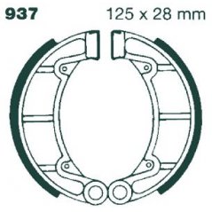 937G GROOVED EBC DRUM BRAKE SHOES
