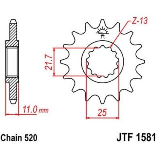 1581-16 FRONT SPAROCKET