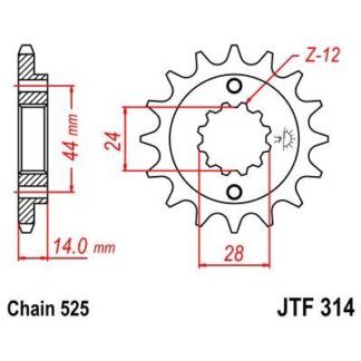 314-16 FRONT SPROCKET