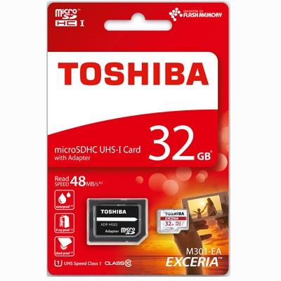 TOSHIBA MICRO SD / HC / XC 90MB 32GB MEMORY CARD WITH SD ADAPTOR