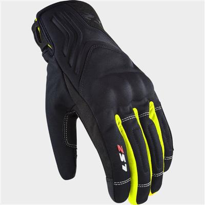 LS2 JET 2 MAN GLOVES BLACK H-V YELLOW M