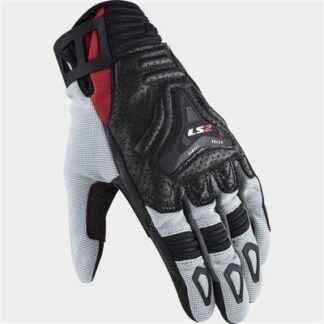 LS2 ALL TERRAIN MAN GLOVES BLACK GREY RED L