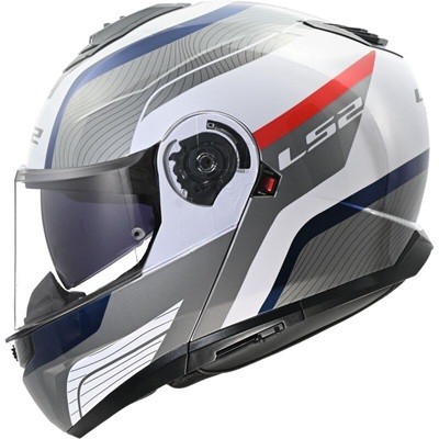 LS2 FF908 STROBE II MONZA WHITE BLUE RED SIZE L