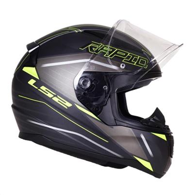 LS2 FF353 RAPID II ROKKU MATT BLACK H-V-YELLOW-06 S