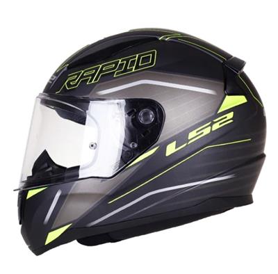 LS2 FF353 RAPID II ROKKU MATT BLACK H-V-YELLOW-06 XS