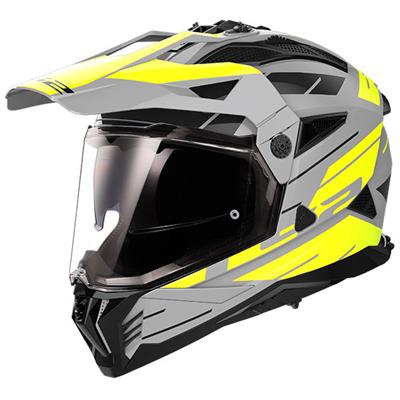 LS2 MX702 PIONEER 2 NAMIB MATT GREY / H-VIS YELLOW 06-XL