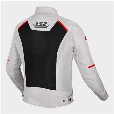 LS2 BREEZE JACKET GREY BLACK RED (M)
